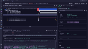 Screenshot: End to end observability