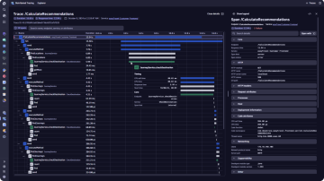Screenshot: dashboard trace distribuite