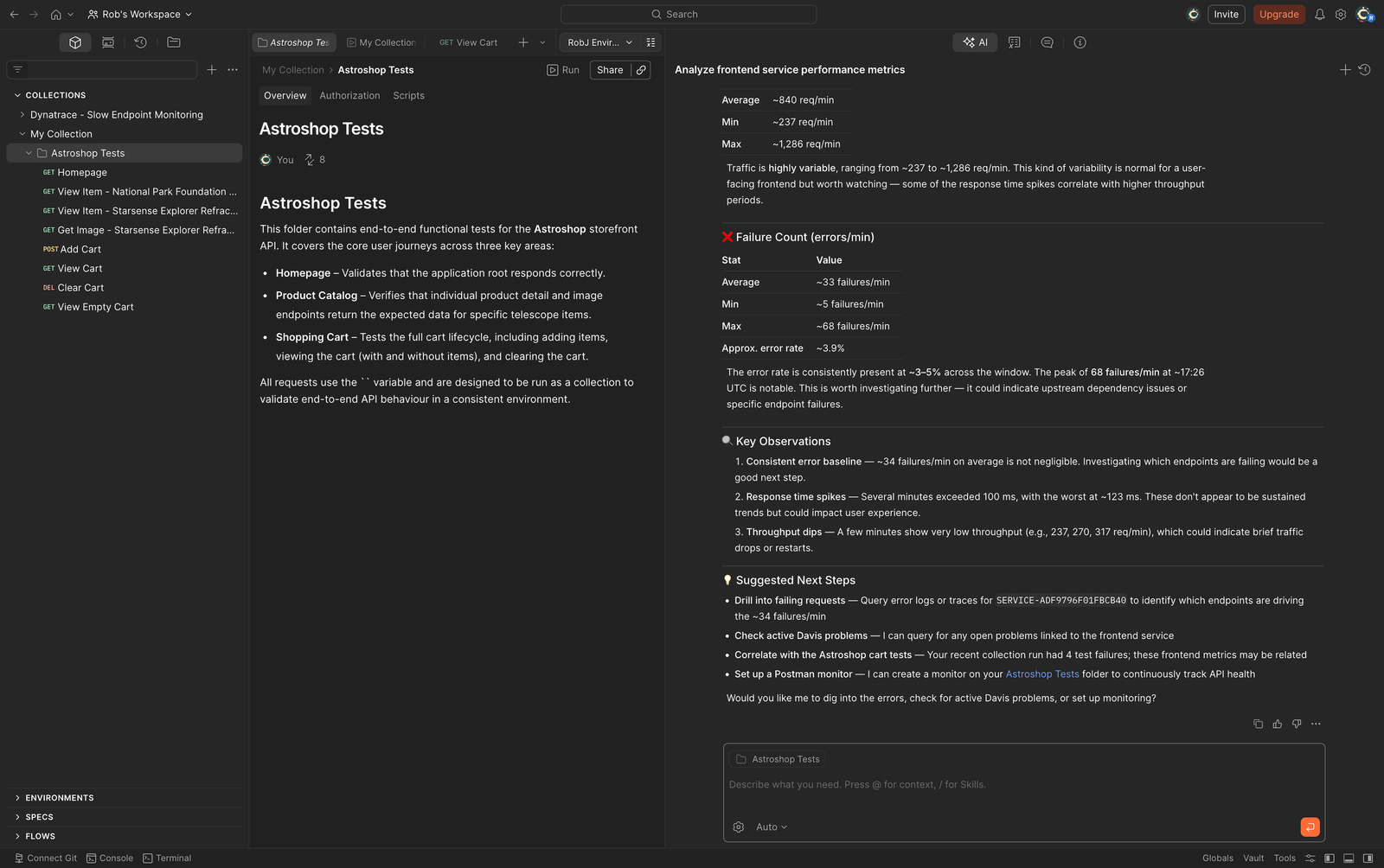 Dynatrace analyzes frontend performance metrics
