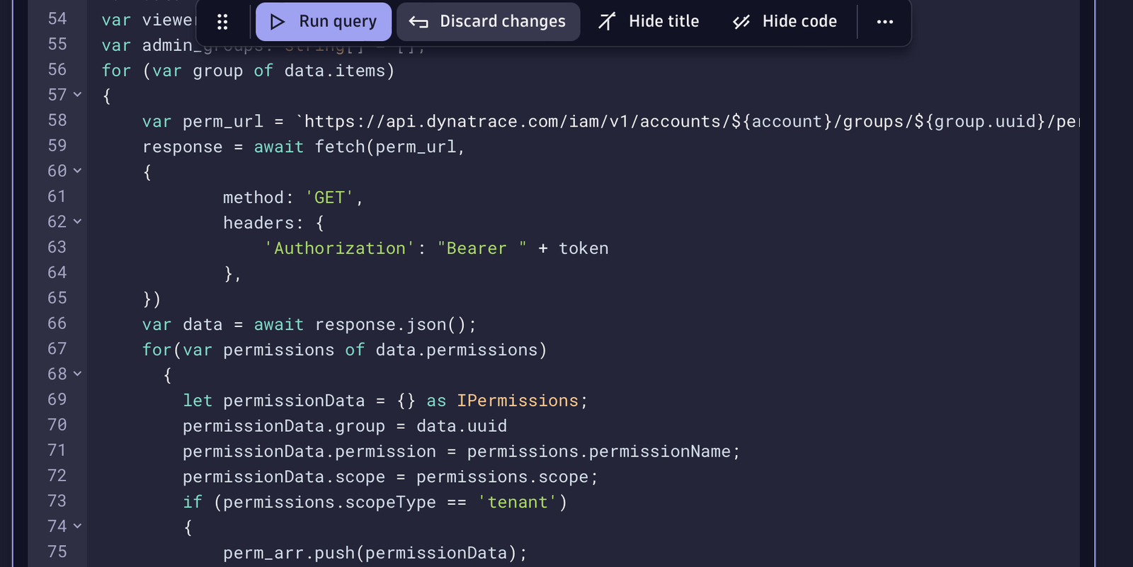 Dynatrace Notebooks query for migrating policies