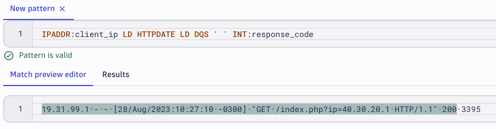 Figure 4: Match preview editor