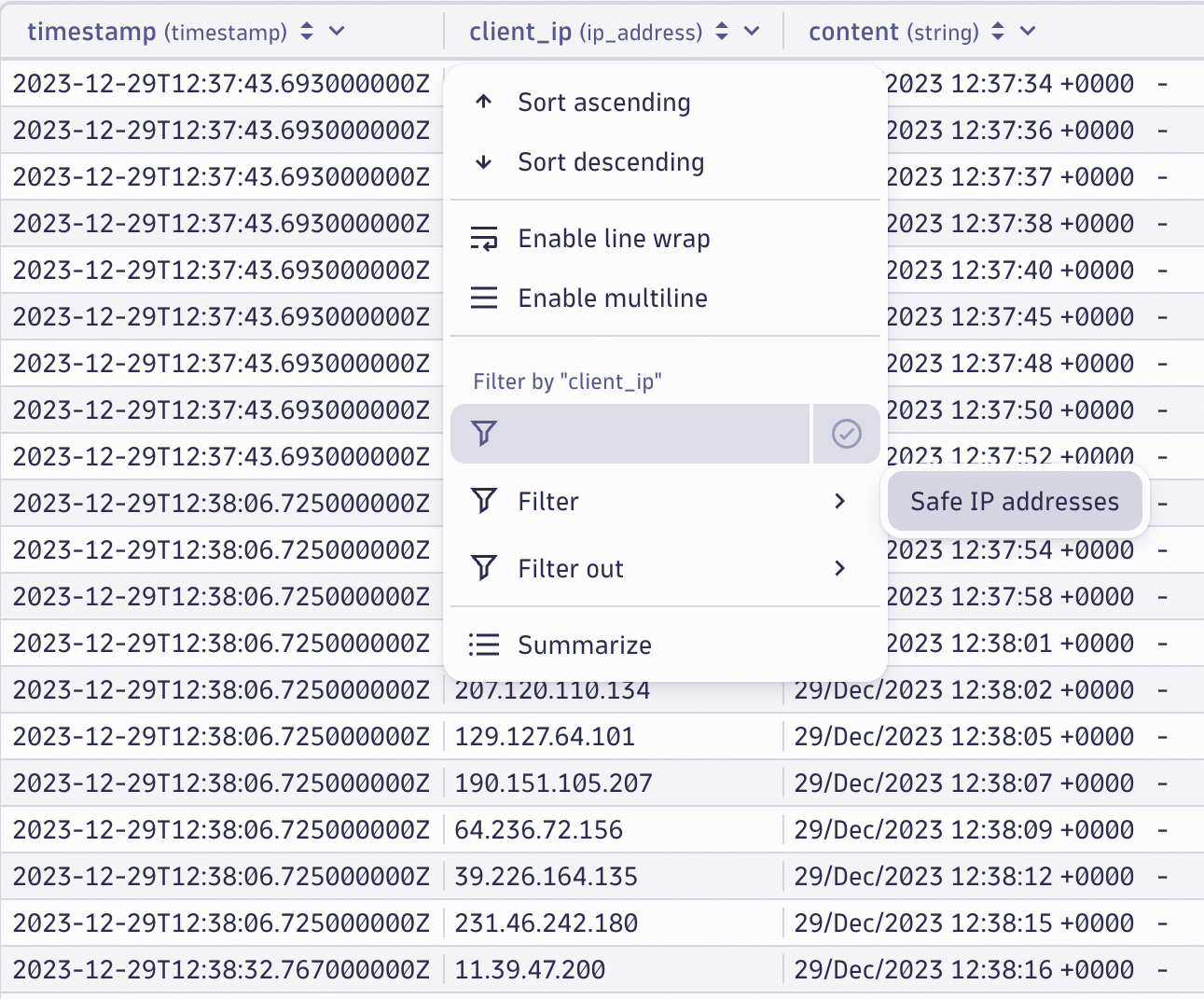 Use filtering to narrow down results and focus your research.