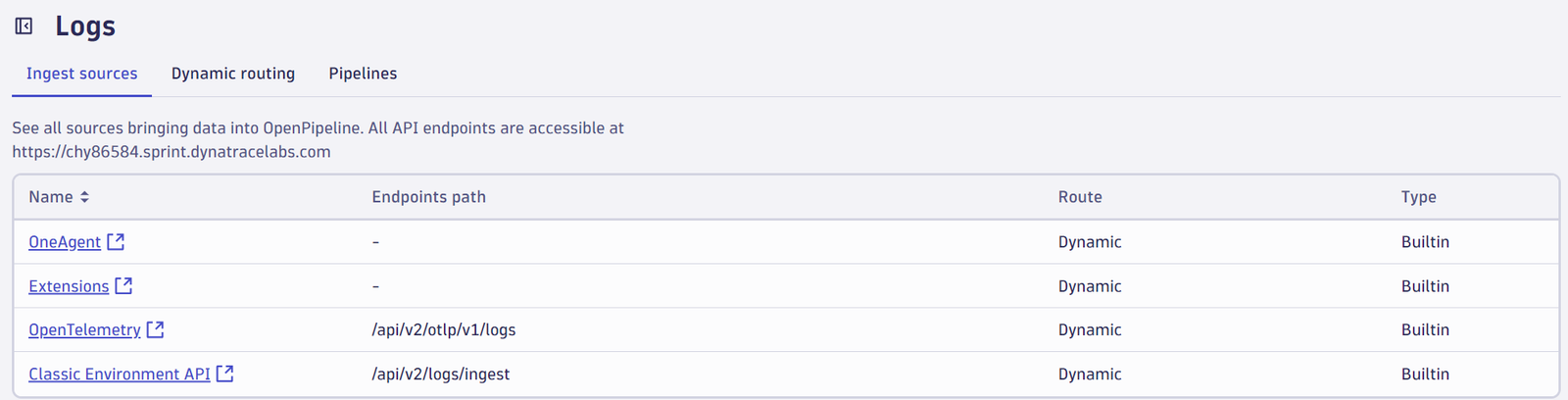 Identify the source of the log file in Dynatrace