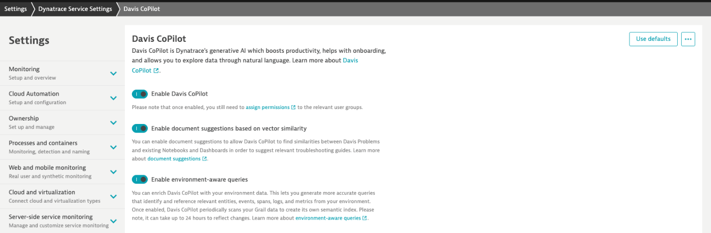 Figure 4. Turn on Davis CoPilot in Settings.