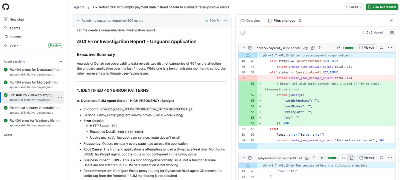 A 404 error is investigated and resolved