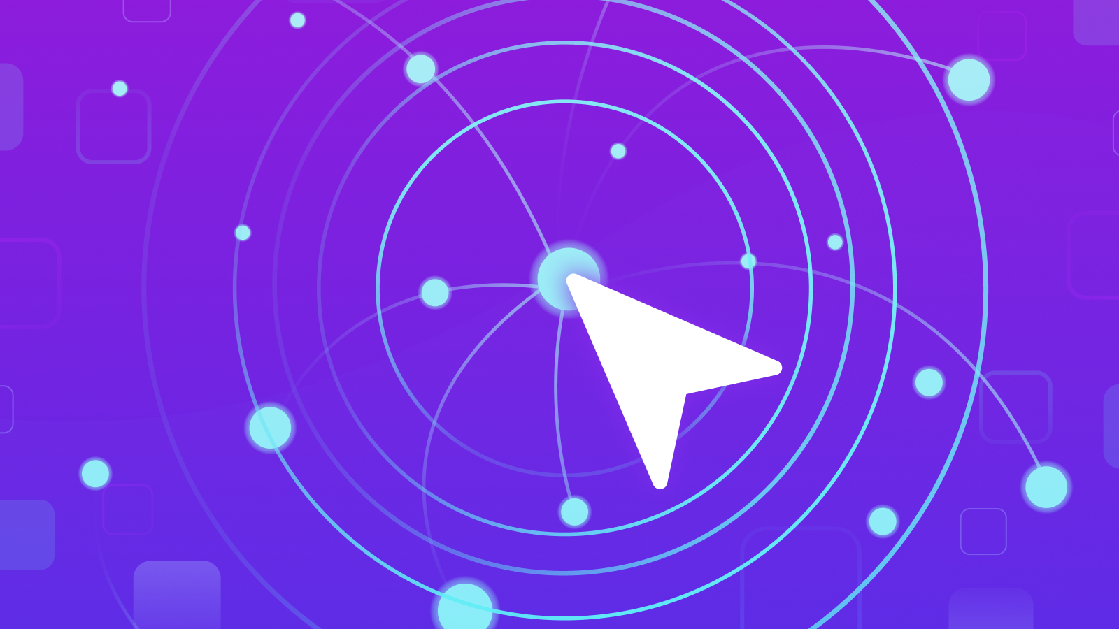 a large curor in a field of connected dots representing Dynatrace observability prediction 1