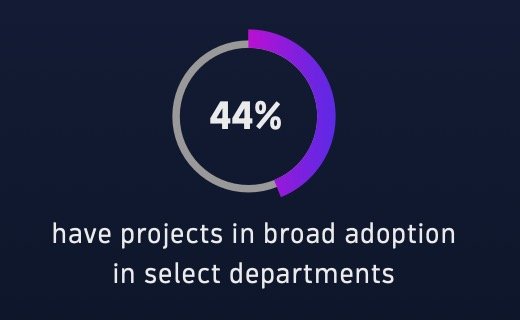 44% have projects in broad adoption in select departments