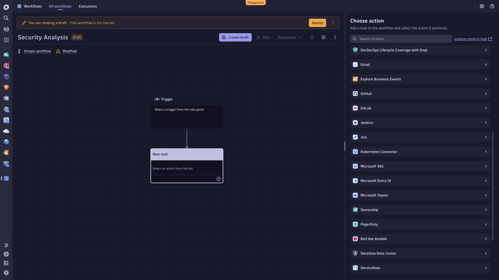 Create drafts to refine and safely test your workflows.