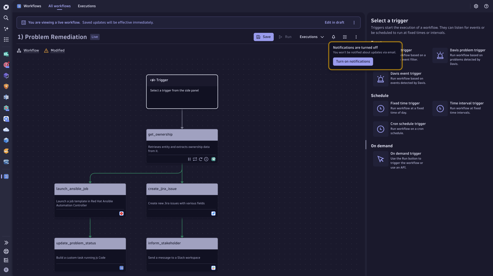See notifications in real time and get immediate visibility into your workflow changes.