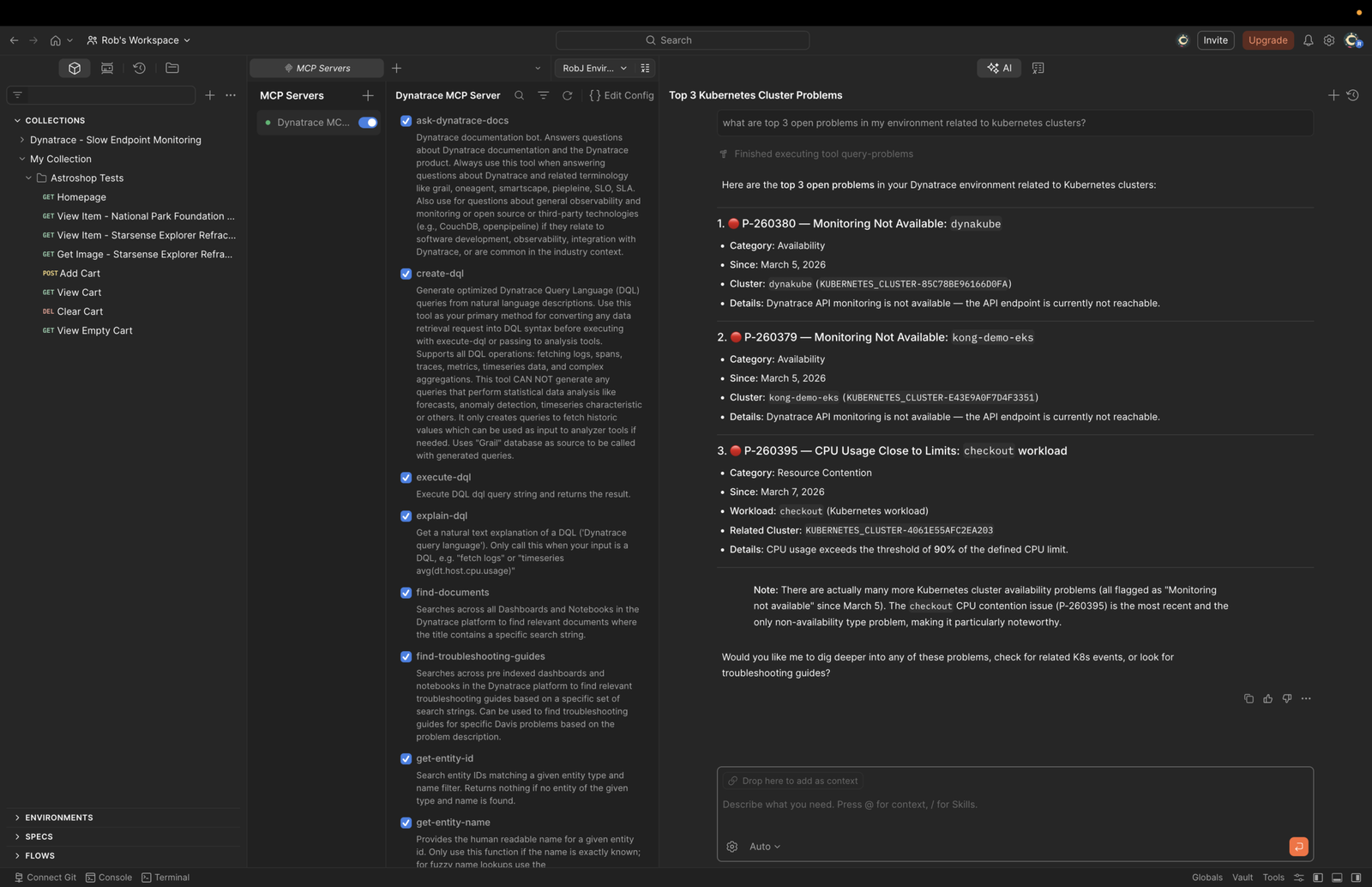 Summary of open problems identified by Dynatrace.